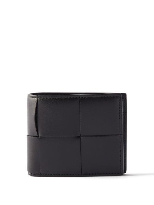 Bottega Veneta - Xl Intrecciato-leather Bi-fold Wallet - Mens - Black
