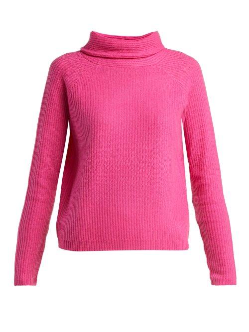 Matchesfashion.com Allude - Roll Neck Cashmere Sweater - Womens - Pink