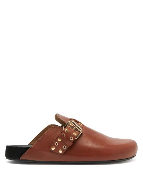 Matchesfashion.com Isabel Marant - Mirvin Studded Backless Leather Clogs - Womens - Tan