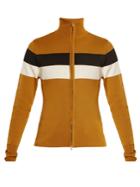 Wales Bonner Emory Striped-detail Zip-front Silk-blend Sweater