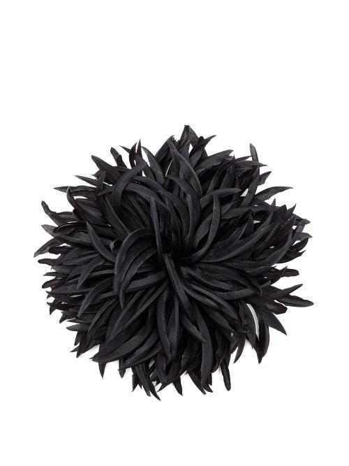 Ladies Jewellery Saint Laurent - Flower Silk Brooch - Womens - Black