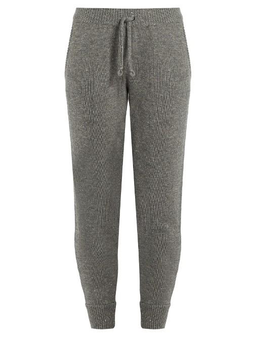 Brunello Cucinelli Sequin-embellished Cashmere-blend Track Pants