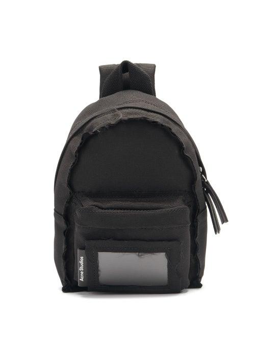 Matchesfashion.com Acne Studios - Raw-edged Mini Canvas Backpack - Mens - Black