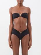 Christopher Esber - Ruched Prong Bandeau Bikini Top - Womens - Black