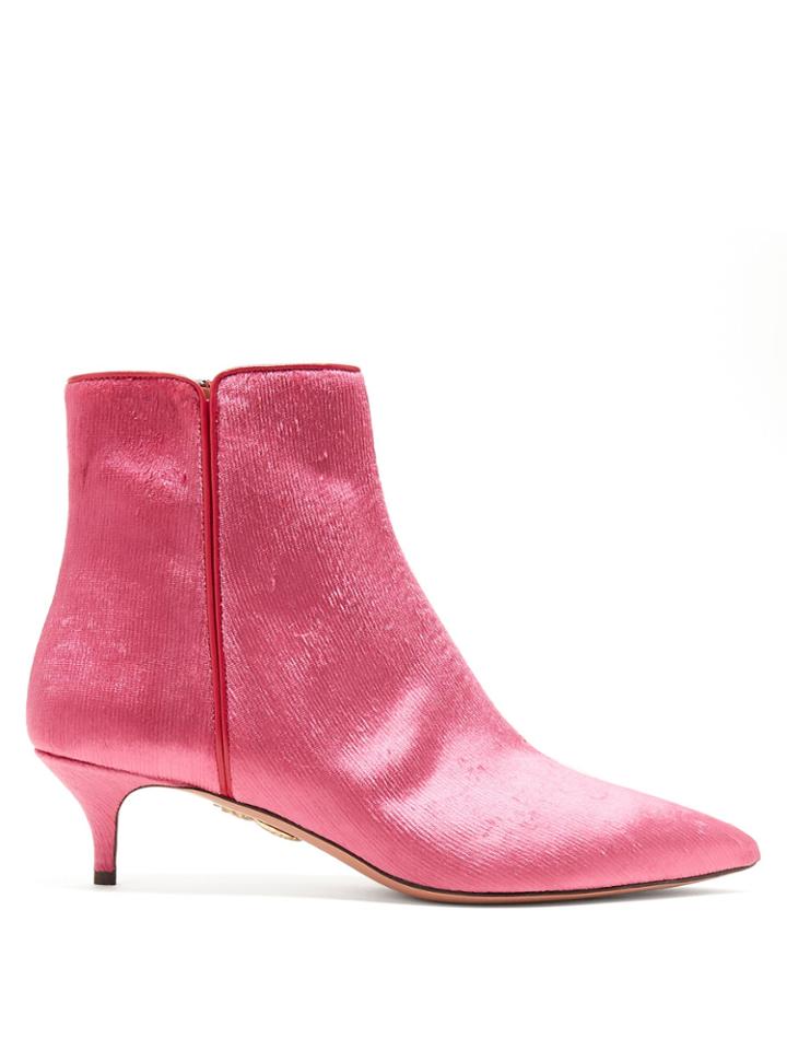 Aquazzura Quant 45 Velvet Ankle Boots