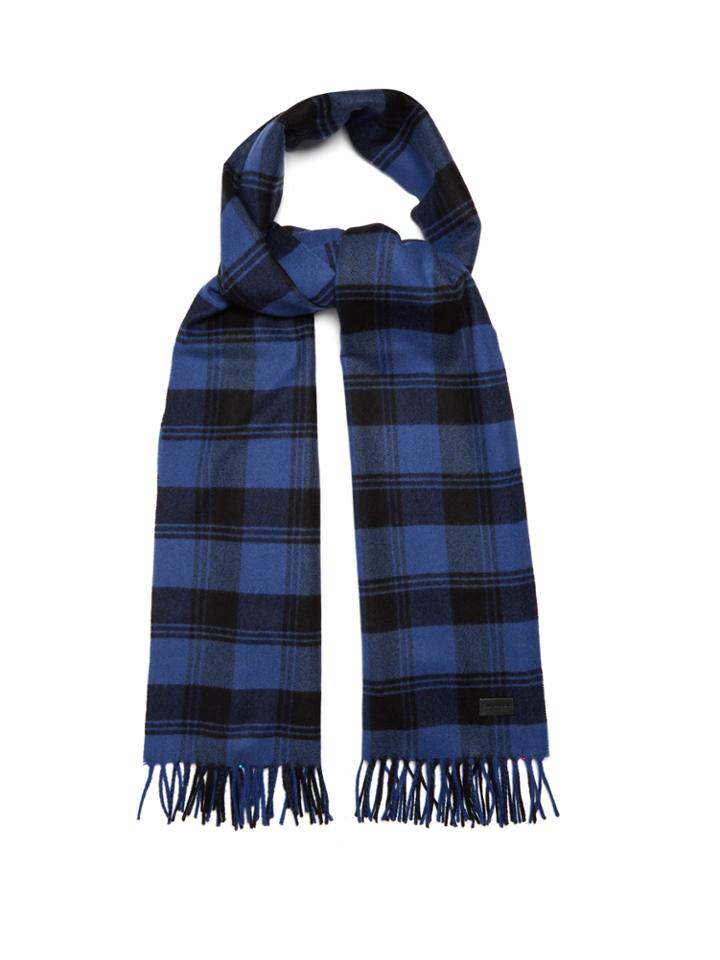 Saint Laurent Checked Cashmere-blend Scarf