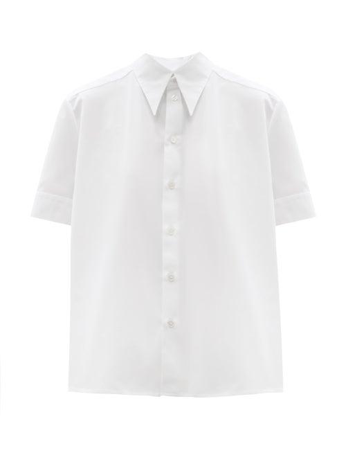Matchesfashion.com Zanini - Point-collar Cotton-poplin Shirt - Womens - White