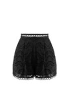 Matchesfashion.com Zimmermann - Jaya Wave Cotton Shorts - Womens - Black