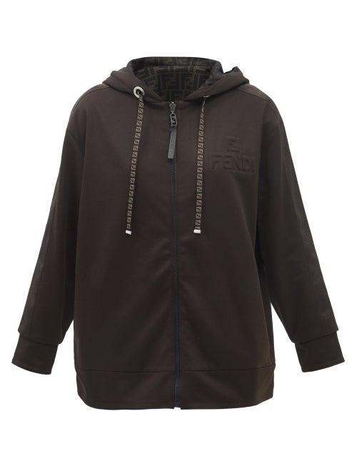 Fendi - Fendirama Reversible Jersey Hooded Sweatshirt - Womens - Dark Brown