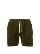 Oliver Spencer - Weston Organic Cotton-blend Corduroy Shorts - Mens - Green