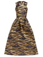 Matchesfashion.com Maison Rabih Kayrouz - A Line Ikat Brocade Gown - Womens - Navy Gold