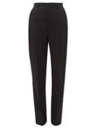 Matchesfashion.com Katharine Hamnett London - Dina Pintucked Organic Virgin Wool Twill Trousers - Womens - Black