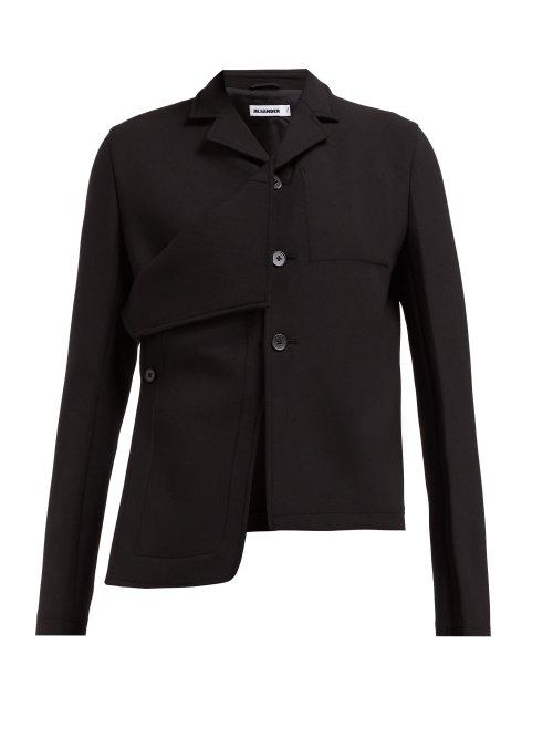 Matchesfashion.com Jil Sander - Gentry Draped Panel Cady Jacket - Womens - Black