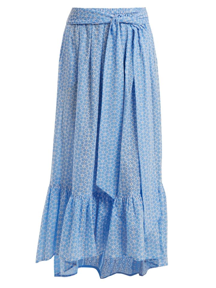 Lisa Marie Fernandez Floral-embroidered Cotton Skirt