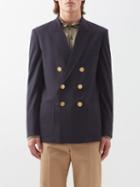 Valentino - Double-breasted Wool-blend Fresco Jacket - Mens - Navy
