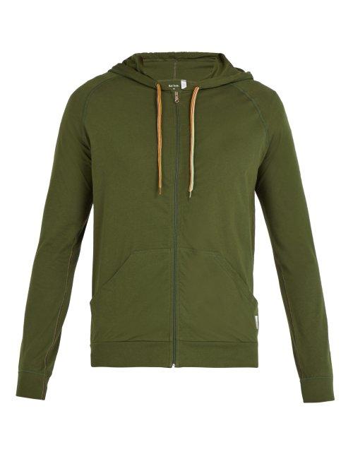 Matchesfashion.com Paul Smith - Cotton Zip Up Hooded Sweatshirt - Mens - Green