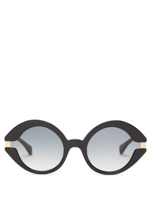 Matchesfashion.com Kaleos - Moran Round Acetate Sunglasses - Womens - Black