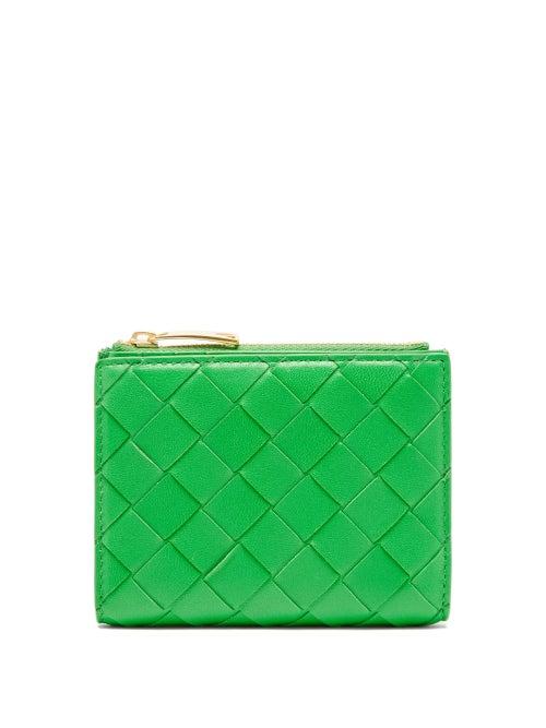 Ladies Accessories Bottega Veneta - Intrecciato-leather Wallet - Womens - Green