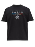 Matchesfashion.com Balenciaga - Logo Embroidered Cotton T Shirt - Mens - Black