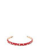 Alison Lou - Amour 14kt Gold & Enamel Cuff - Womens - Red Multi