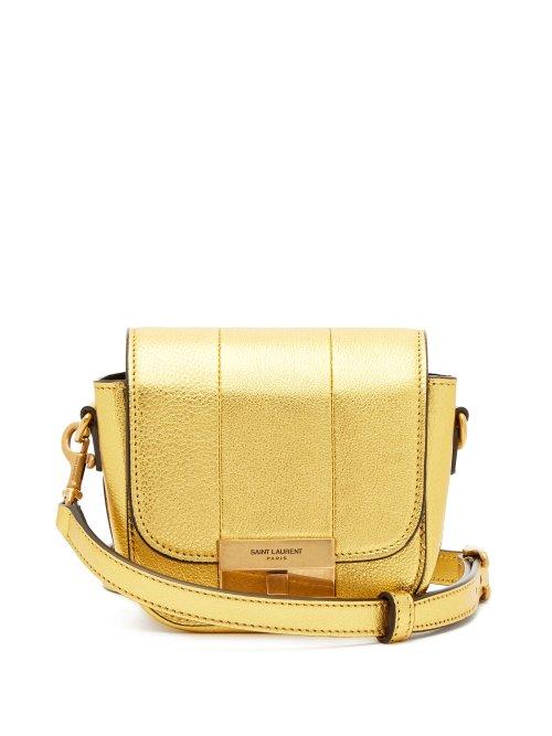 Matchesfashion.com Saint Laurent - Betty Mini Metallic Leather Cross Body Bag - Womens - Gold