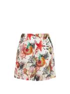 Matchesfashion.com Mary Mare - Biarritz High-rise Shell-print Linen Shorts - Womens - White Print