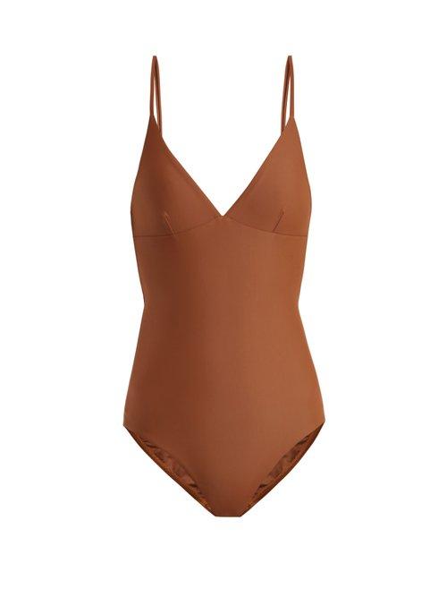 Matchesfashion.com Matteau - The Plunge Swimsuit - Womens - Brown