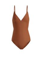 Matchesfashion.com Matteau - The Plunge Swimsuit - Womens - Brown