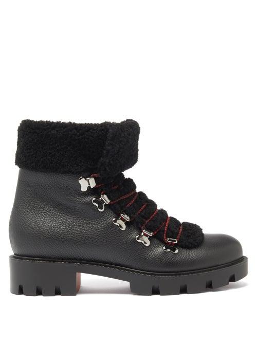 Christian Louboutin - Edelvizir Shearling And Leather Boots - Womens - Black