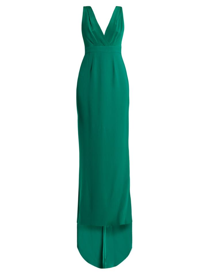 Diane Von Furstenberg Deep V-neck Silk-cady Gown