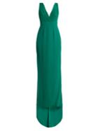 Diane Von Furstenberg Deep V-neck Silk-cady Gown