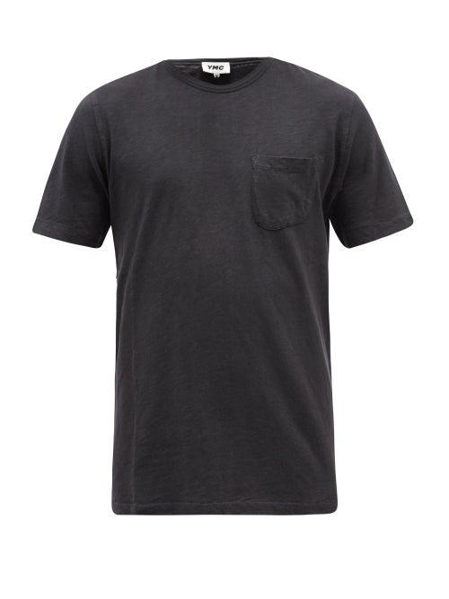 Mens Rtw Ymc - Wild Ones Patch-pocket Organic-cotton T-shirt - Mens - Black