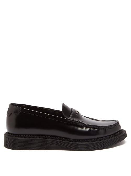 Saint Laurent - Anthony Leather Loafers - Mens - Black
