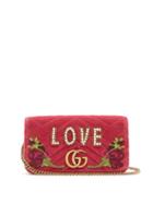 Matchesfashion.com Gucci - Gg Marmont Quilted Velvet Cross Body Bag - Womens - Pink