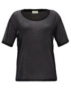 Matchesfashion.com Saint Laurent - Sheer Cotton-jersey T-shirt - Womens - Black