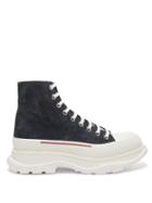 Matchesfashion.com Alexander Mcqueen - Chunky-sole High-top Suede Trainers - Mens - Navy Multi