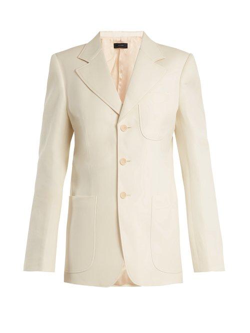 Matchesfashion.com Joseph - Genova Single Breasted Patch Pocket Blazer - Womens - Cream