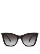 Matchesfashion.com Valentino - Rockstud Square Acetate Sunglasses - Womens - Black