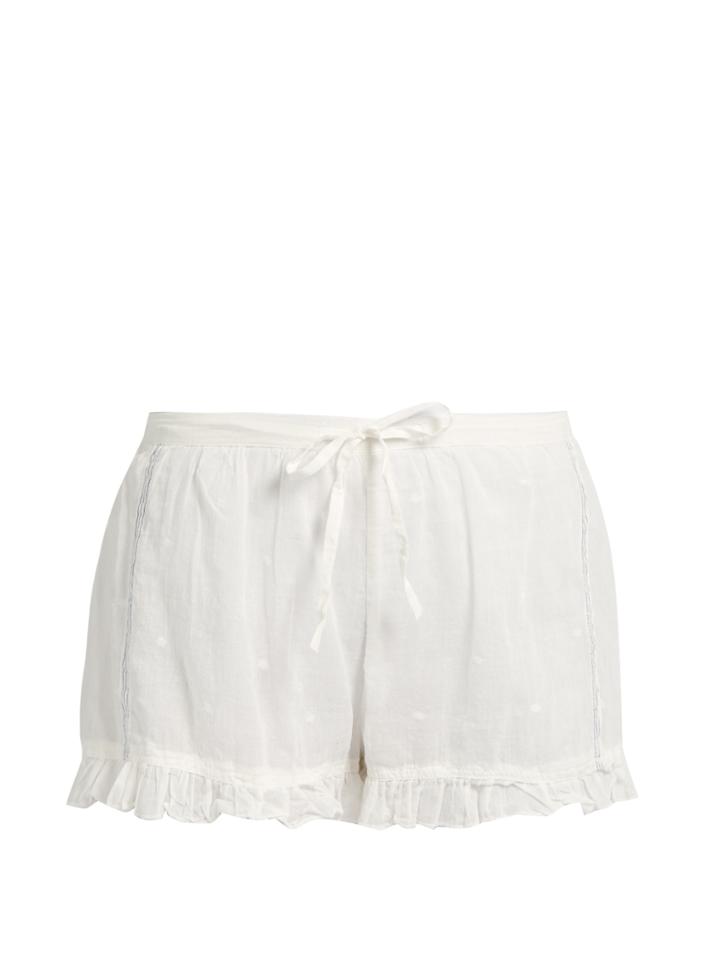 Mes Demoiselles Olbia Ruffle-trimmed Cotton Shorts