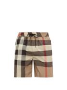 Matchesfashion.com Burberry - Exploded Check Swim Shorts - Mens - Beige