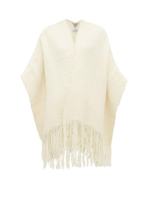 Matchesfashion.com Wehve - Fringed Merino Wool Blend Cardigan - Womens - Ivory