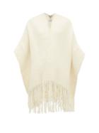 Matchesfashion.com Wehve - Fringed Merino Wool Blend Cardigan - Womens - Ivory