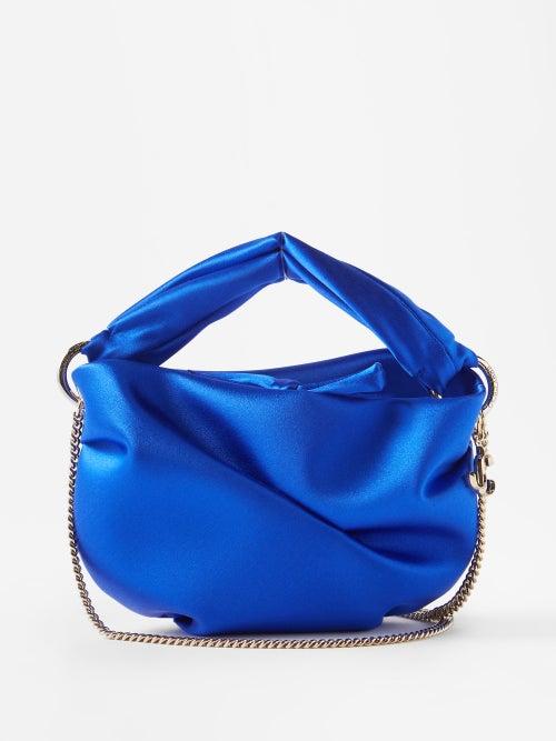 Jimmy Choo - Bonny Chain-strap Satin Clutch Bag - Womens - Blue