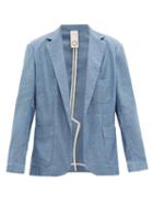Matchesfashion.com Marrakshi Life - Oversized Single Breasted Cotton Blend Blazer - Mens - Blue