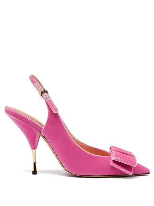 Matchesfashion.com Rochas - Miki Velvet Pumps - Womens - Pink