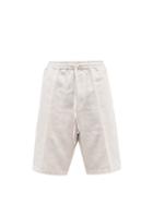 120 Lino 120% Lino - Drawstring-waist Linen-cambric Shorts - Mens - Cream
