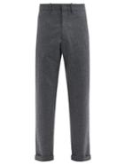 Matchesfashion.com Caruso - Slim-leg Wool-flannel Trousers - Mens - Dark Grey