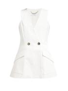 Matchesfashion.com Givenchy - Double Breasted Slubbed Cotton Waistcoat - Womens - Ivory