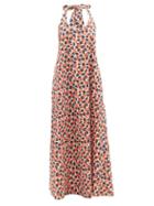 Agua By Agua Bendita - Guayacan Warana-print Cotton Maxi Dress - Womens - Red Print