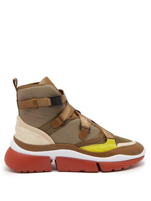 Matchesfashion.com Chlo - Sonnie Raised Sole High Top Trainers - Womens - Khaki